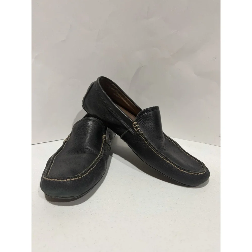 Banana Republic Black Leather Driving Moccasins Men's Slip On Shoes 9.5